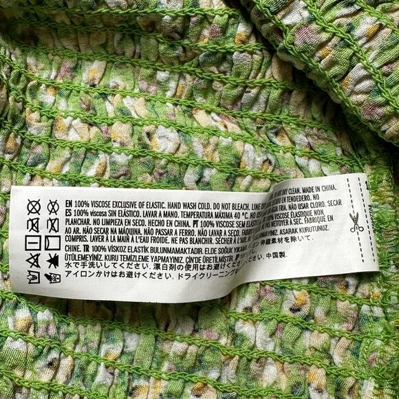 Forever 21 Cropped Floral Tube Top Womens Large Green Colorful Festival NWT - Picture 7 of 9